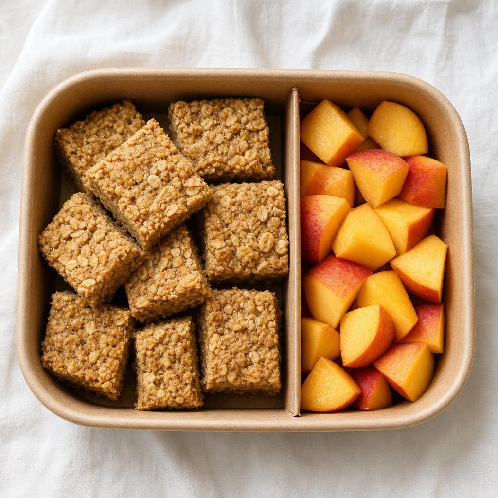 Oatmeal bar & peaches